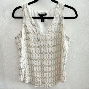 White House Black Market  Sleeveless Metallic Tank Top Small
